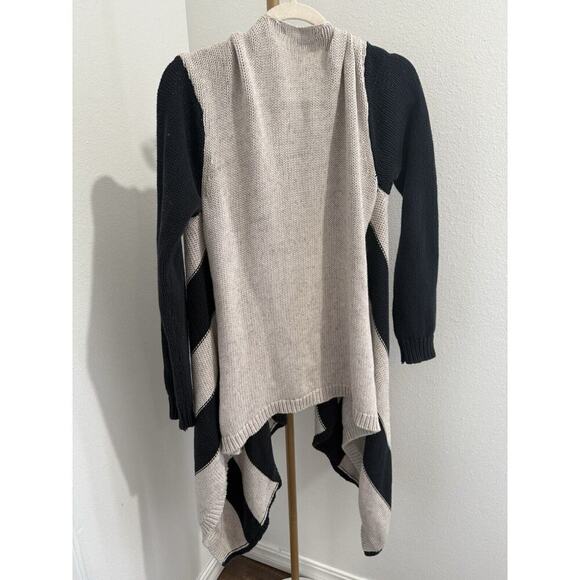 Volcom Navy Cream Stripe sweater button acrylic women's cardigan Sz XS/small - Picture 2 of 5